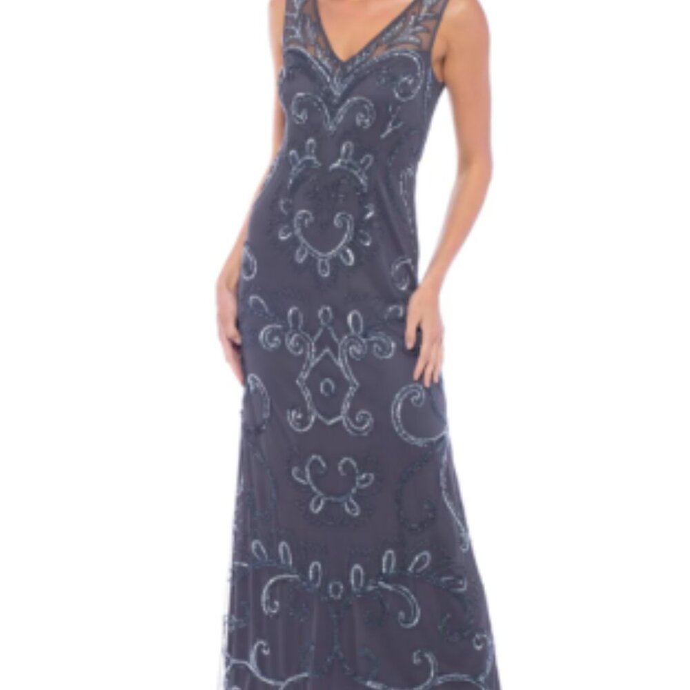 MARINA Gun metal Sequin Maxi Dress